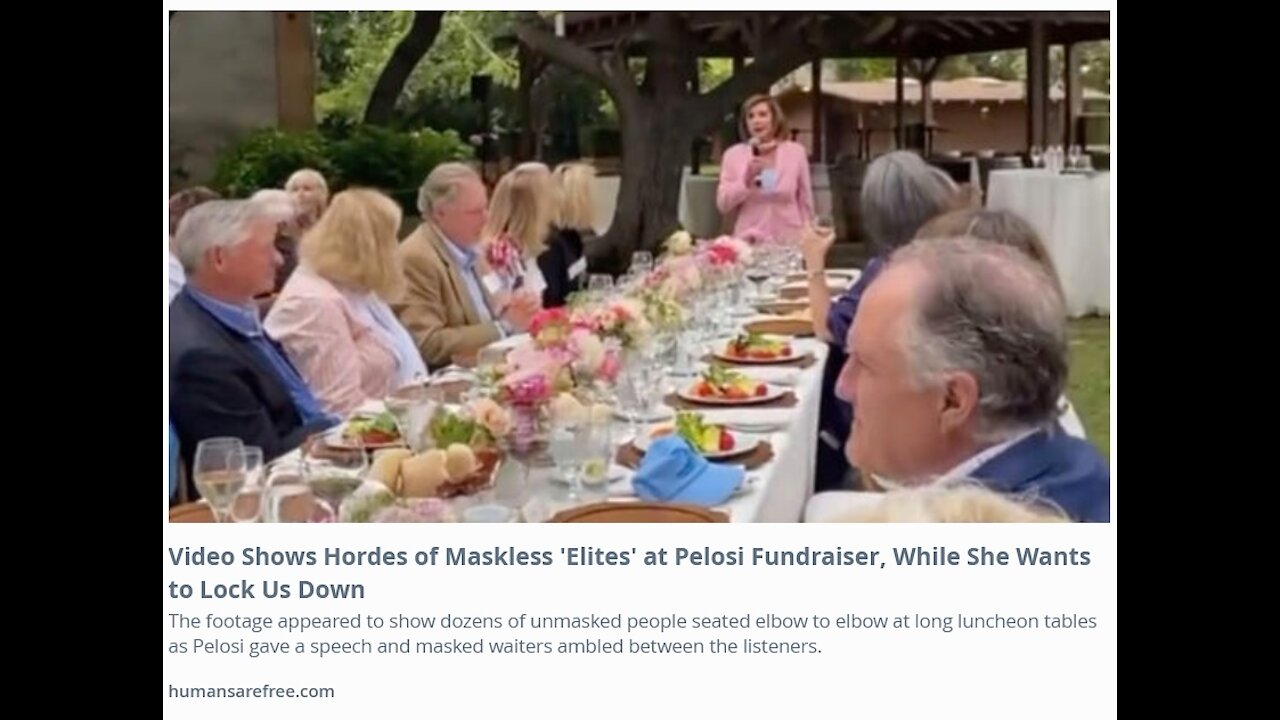 Video Shows Hordes Of Maskless 'Elites' At Pelosi Fundraiser, While She Wants To Lock Us Down