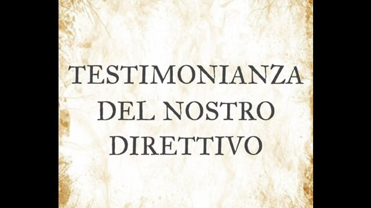 TESTIMONIANZA DEL NOSTRO DIRETTIVO...ELISEO BONANNO