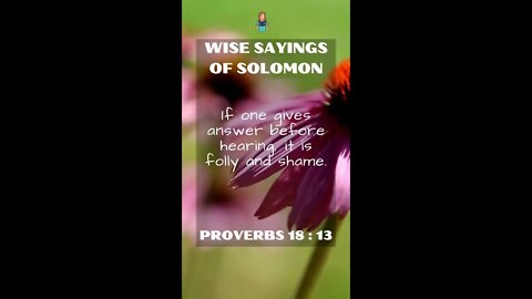 Proverbs 18:13 | NRSV Bible - Wise Sayings of Solomon