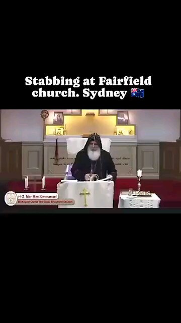 Islamic Terrorist stabbing a priest in a church in Sydney, Australia. When will yall get it?