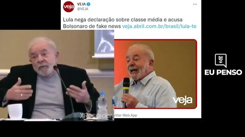 Lula ataca a classe média e depois nega: "fake news"