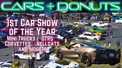 Cars + Donuts Temecula Car Show | Drone stock footage