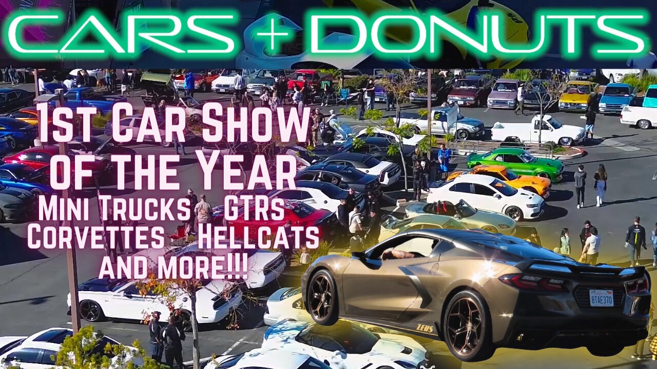 Cars + Donuts Temecula Car Show | Drone stock footage