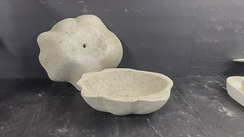 10.5" Hypertufa Cement Planter | Sealed Concrete | Wabi-Sabi | HANDMADE | JLK