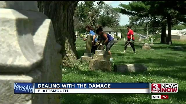 Big clean up after storm rips through cemetery