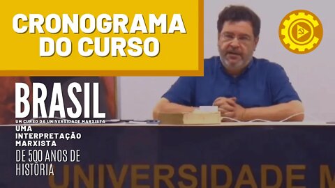 O cronograma do curso