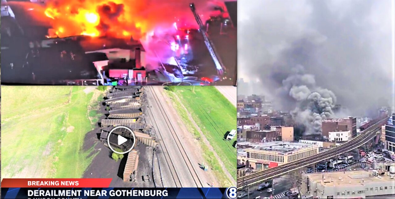 OPEN WARFARE? NEBRASKA COAL TRAIN DERAILS*BROOKLYN NY LUMBER YARD ON FIRE*ALLOY PLANT ON FIRE IN WV*