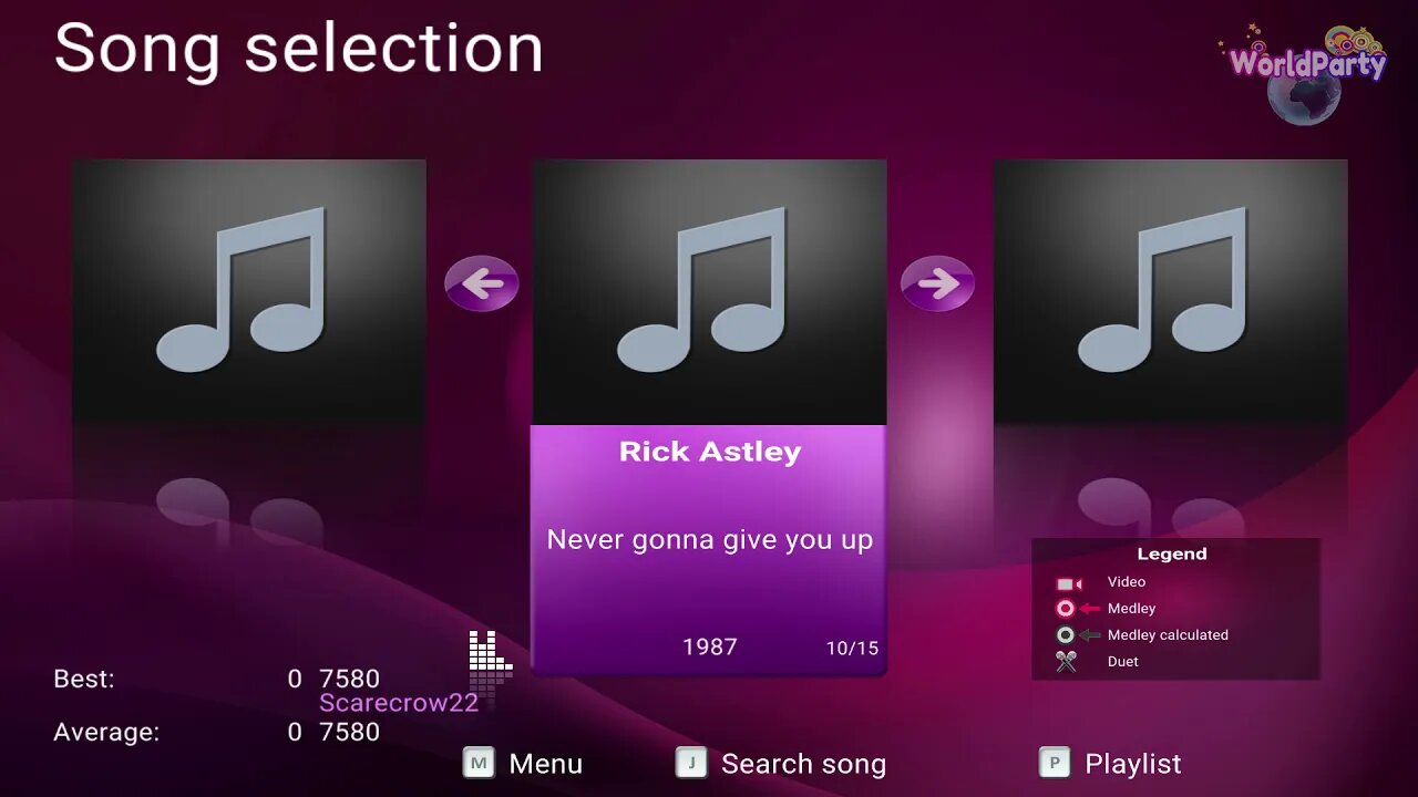 UltraStar WorldParty [Rick Astley - Never Gonna Give You Up] Singstar