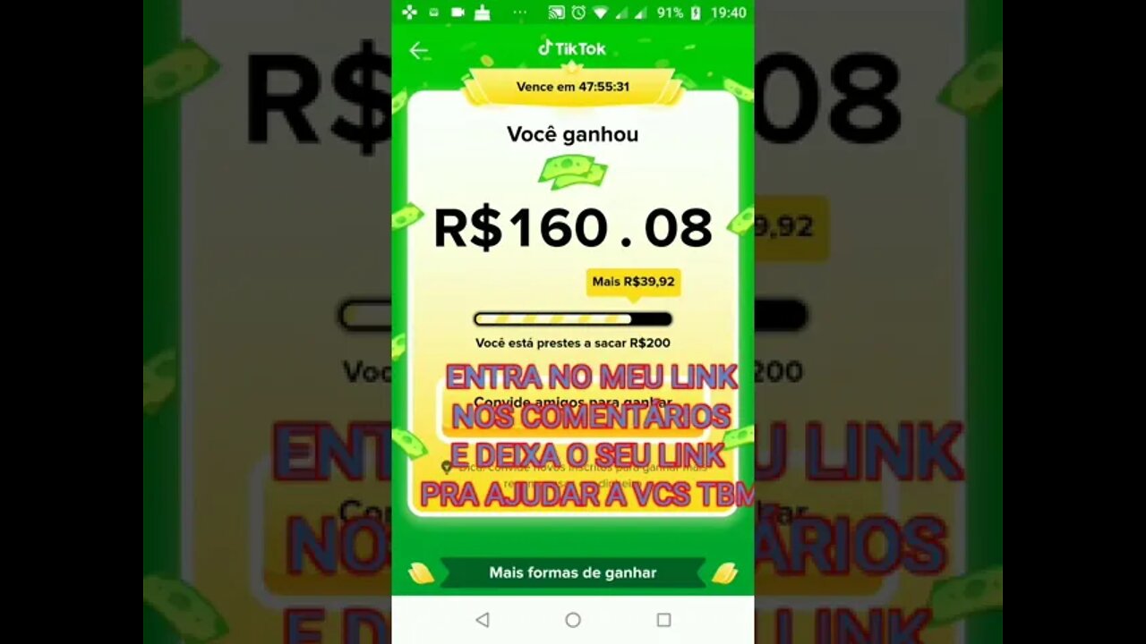 entra no meu link nos comentários e deixa o seu pra cada um se ajudar vamos ganhar 200reais🤯