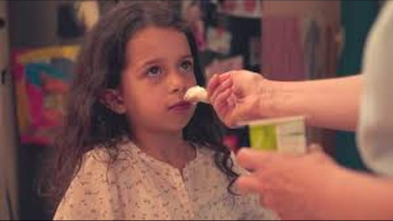 Girl eating expired yogurt