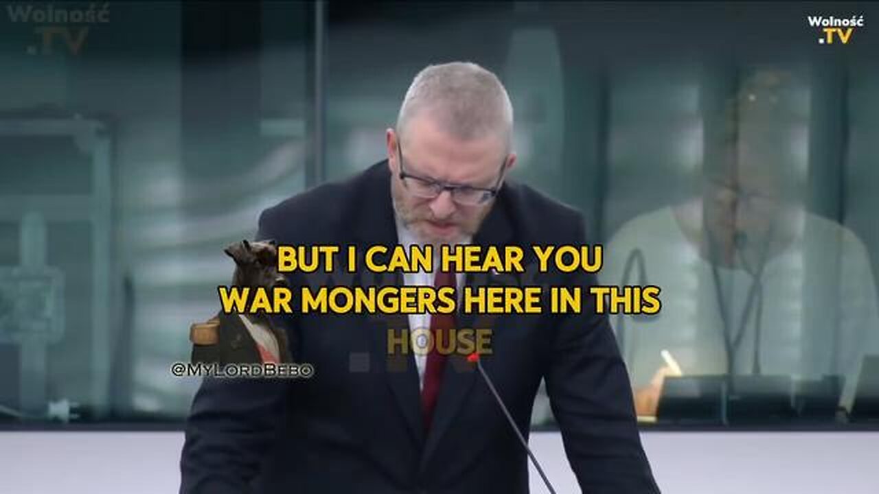 Polish MEP Grzegorz Braun in the European Parliament