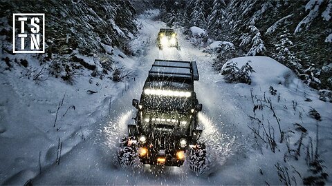 Deep Into a Winter Snow Storm At Night