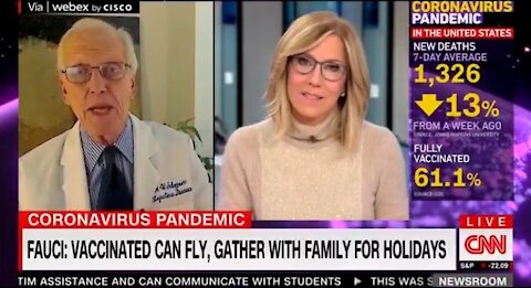 Doctor on CNN says wear your mask at Christmas with your family regardless of Vaccination Status