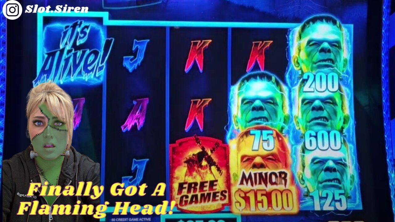 Got a Flaming Head Finally! Slot Siren Plays Frankenstein @Yaamava