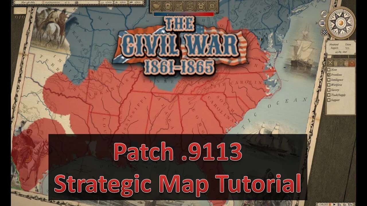 ***v0.9113 Patch Update*** Strategic Map Tutorial l Grand Tactician: The Civil War