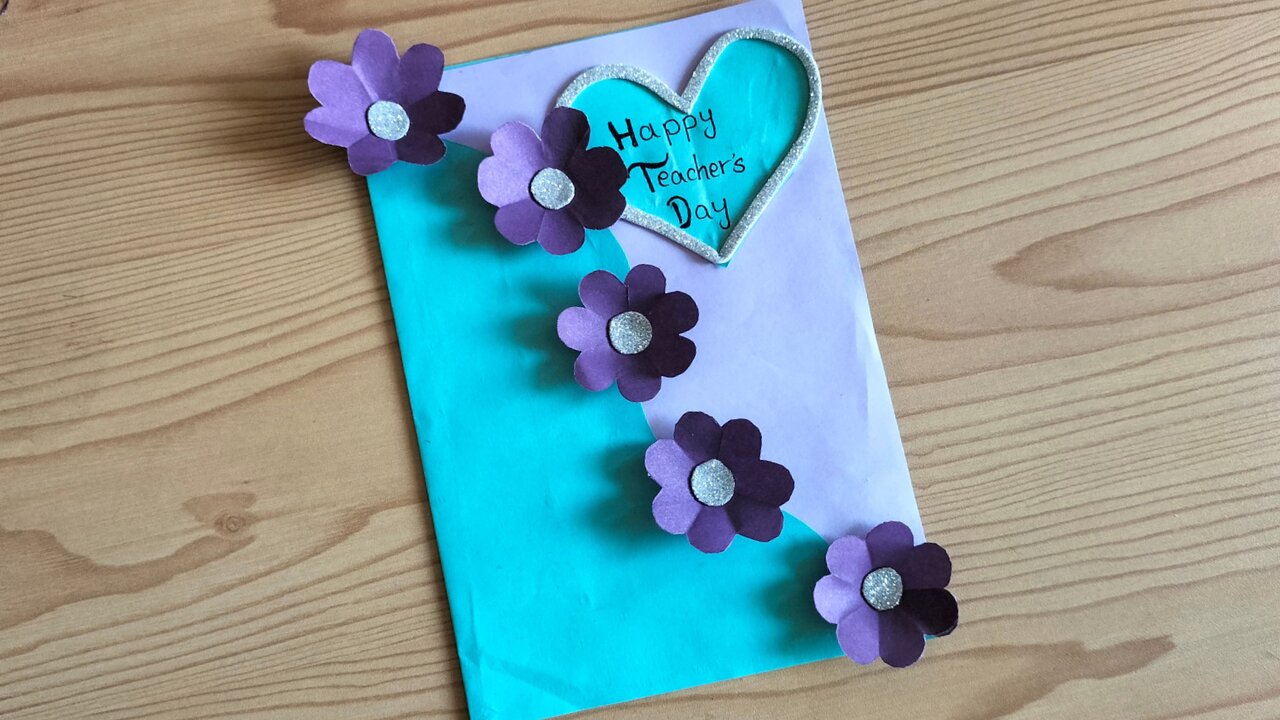 How to make teacher day card at home.