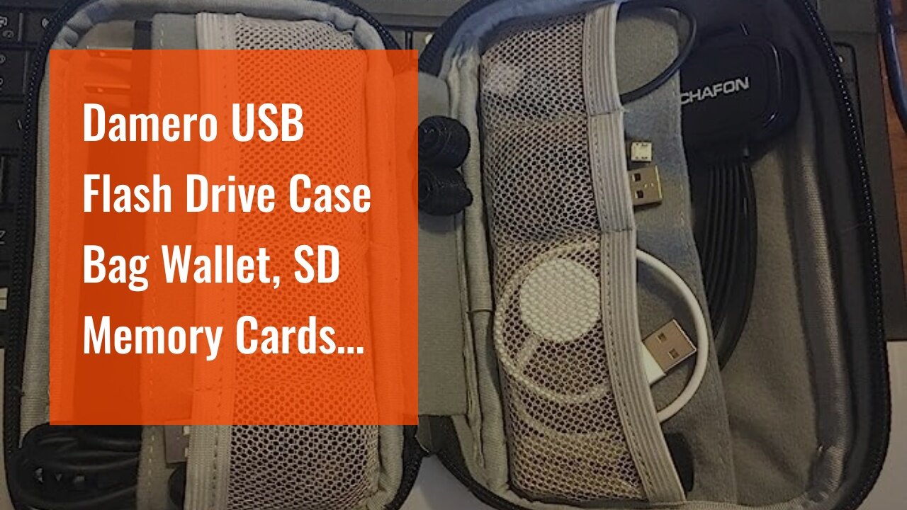 Damero USB Flash Drive Case Bag Wallet, SD Memory Cards Cable Organizer-Travel Gadget Case for...