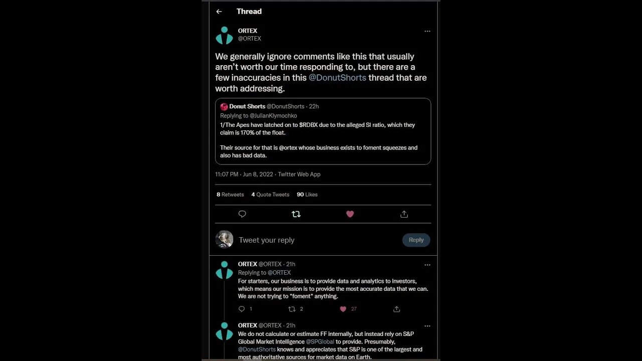 $rdbx S&P confirms the FF. Ortex's SECOND tweet thread as per the UNBELIEVABLY HIGH SI% in 2 days!