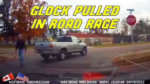 MAN KICKS CAR IN ROAD RAGE INCIDENT THEN CALLS POLICE | Road Rage USA & Canada