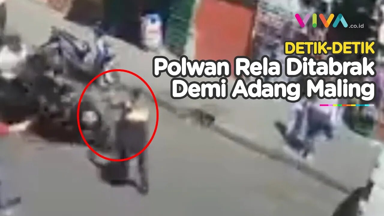 Polwan Terpental Nyaris Tewas Saat Tangkap Maling Berkendara