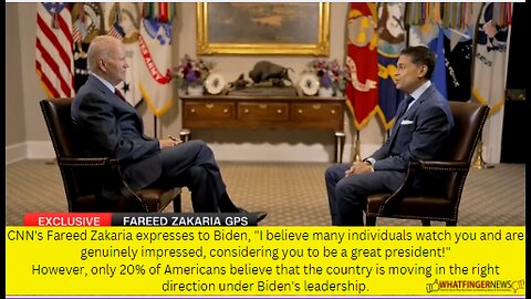 CNN's Fareed Zakaria expresses to Biden, "I believe many individuals watch you and are genuinely