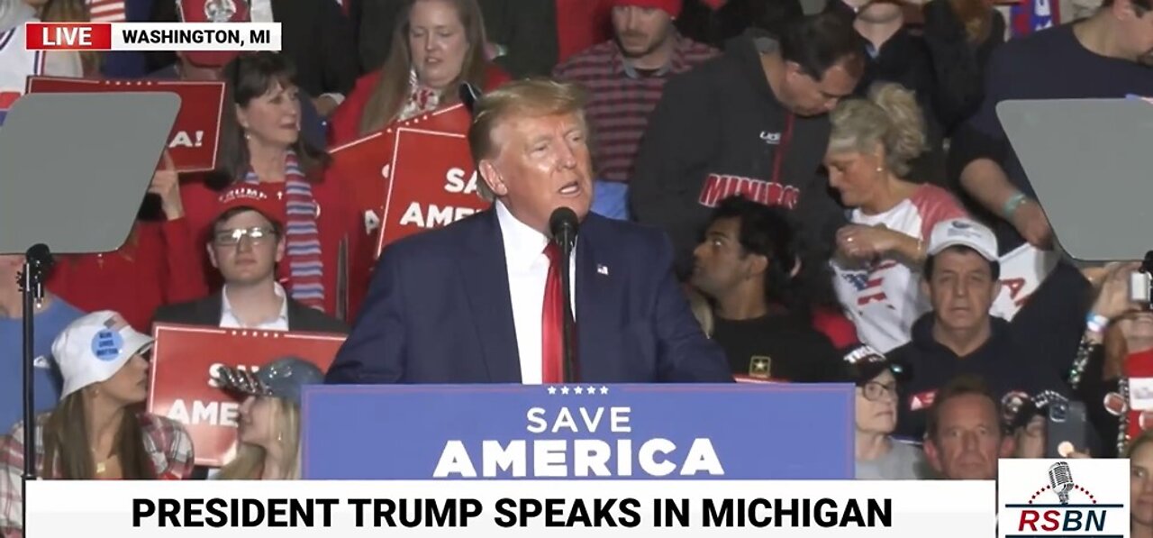 FULL SPEECH: President Trump Speaks at Save America Rally in Washington, MI 4/2/2022