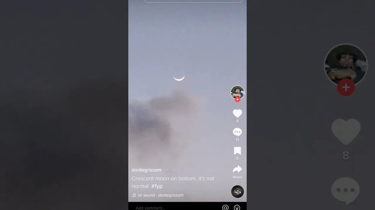 Merging Timelines are causing some people to see the Moon differently. #upsidedownmoon #mooncrecent