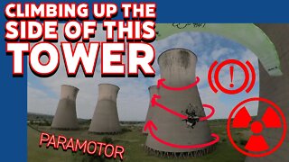 paramotor exploring abandoned towers - raw video