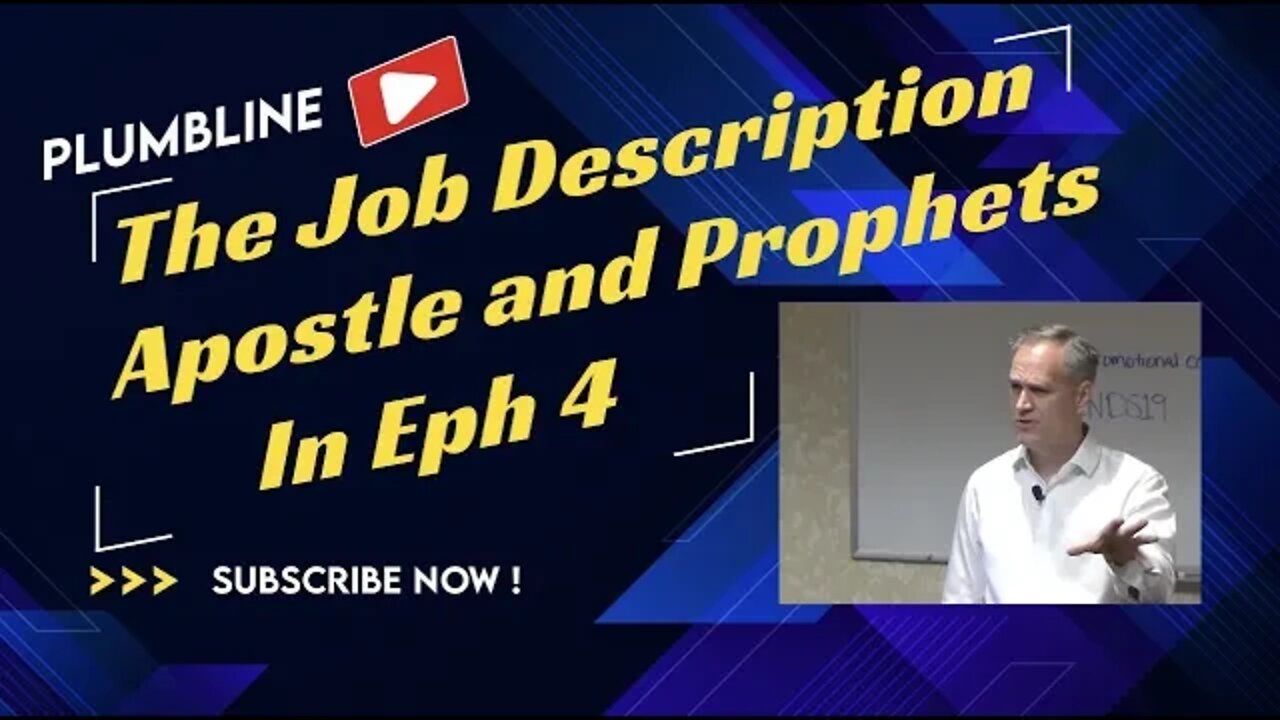 The job description for apostle and prophet in Eph 4