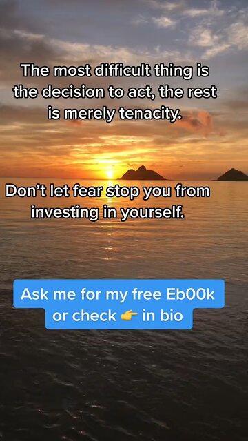 The most difficult thing is the decision to act, the rest is merely tenacity