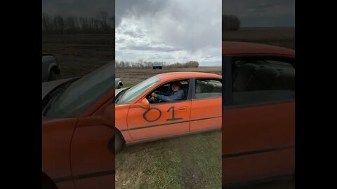Tim hitting the Dekota with his car