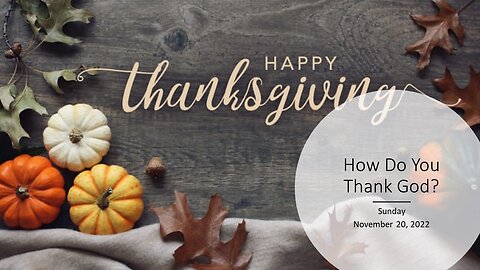How Do You Thank God?