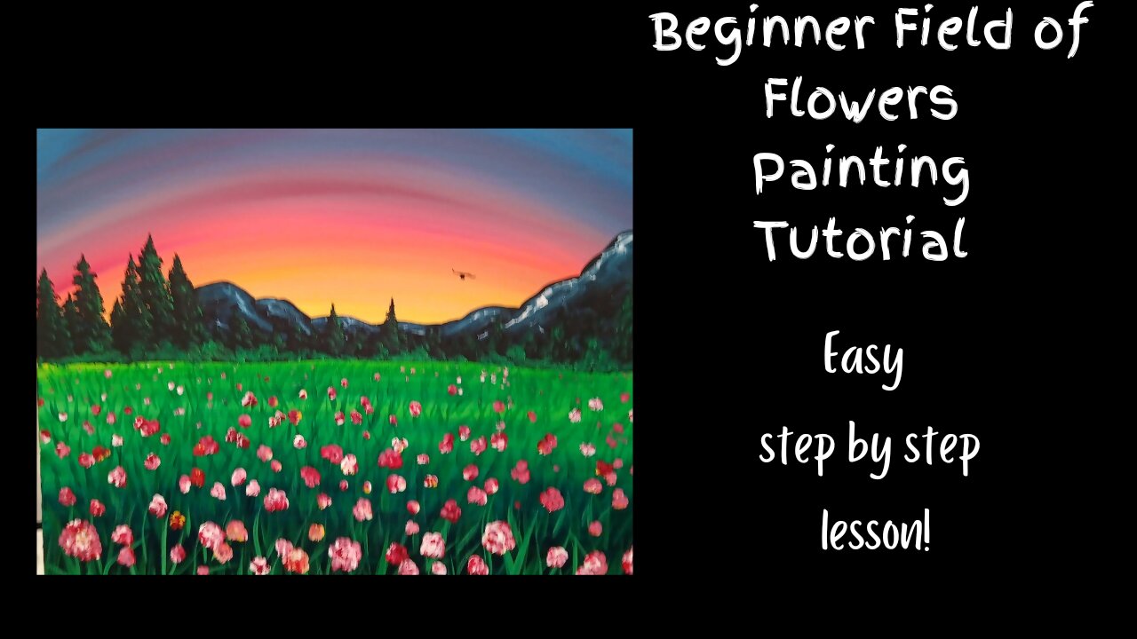 Beginner Field of Flowers Painting Tutorial