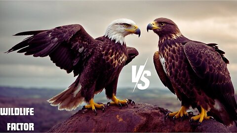 Feathered Rivals: Falcon Takes on Bald Eagle in Intense Clash