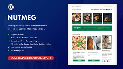 Free Food Recipes WordPress Theme - Nutmeg by ILOVEWP