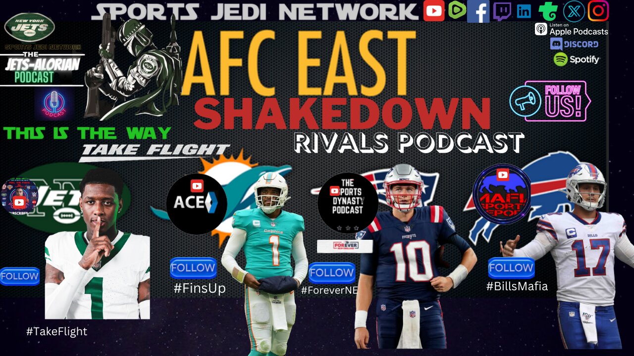 🏈AFC East SHAKEDOWN RIVALAS PODCAST| BILLS, DOLPHINS, PATROITS, JETS ROUND TABLE