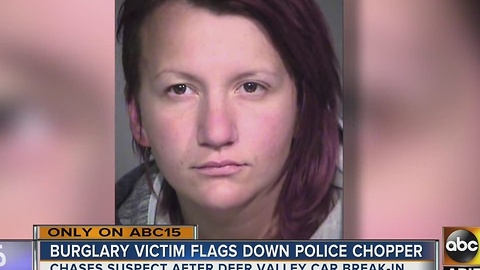 Burglar caught after victim flags down police chopper