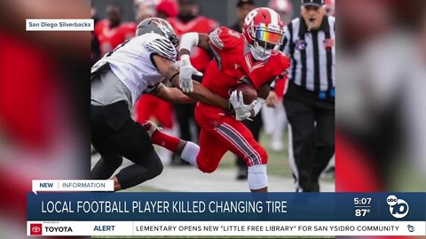 Local football player killed changing tire