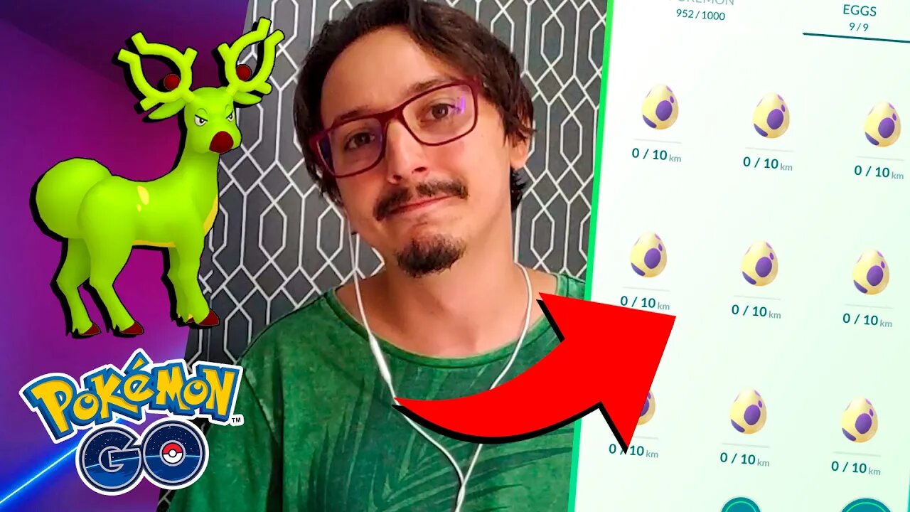 JUNTEI 9 Ovos de 10Km e VOCÊ NÃO imagina o que aconteceu! Pokemon GO Shiny VERDE!