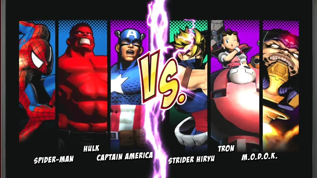 Red Hulk Spider-man Captain America VS Tron Strider Hiryu M.O.D.O.K Marvel vs Capcom 3