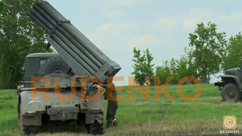 Russian BM-21 Grads Firing Counter-Battery Fire At The Artillery Of The Ukrainian Nationalists