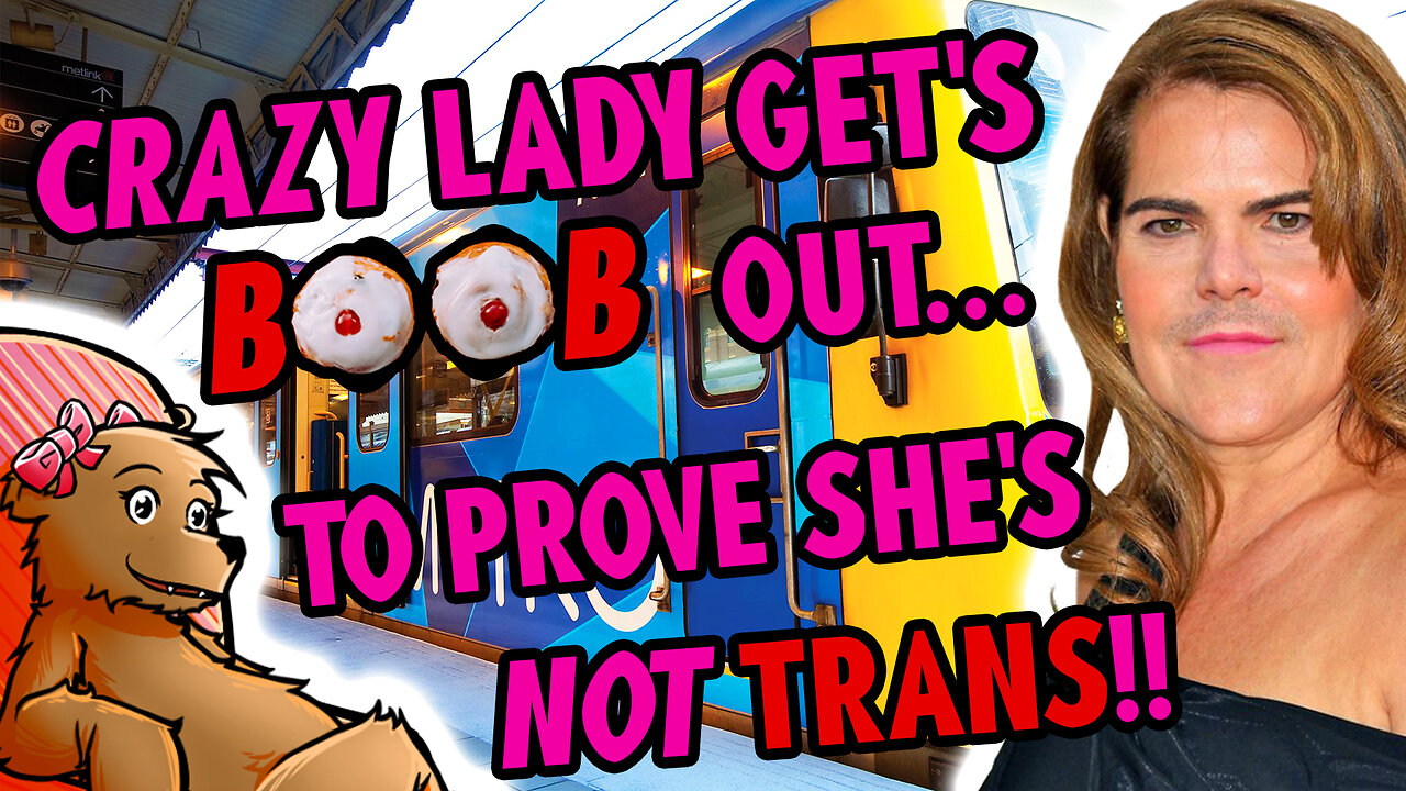 CRAZY LADY GET'S BEEWB OUT.... TO PROVE SHE'S NOT TRANZ!!