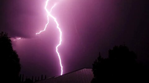 Loud Thunderstorms and Heavy Rainfall - Beautiful Lightning Strikes - Soothing Sounds of Nature