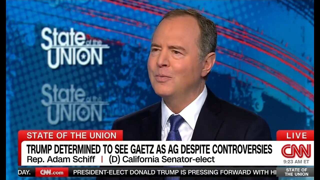 Rep Adam Schiff Claims Matt Gaetz Is Disqualified To Be AG