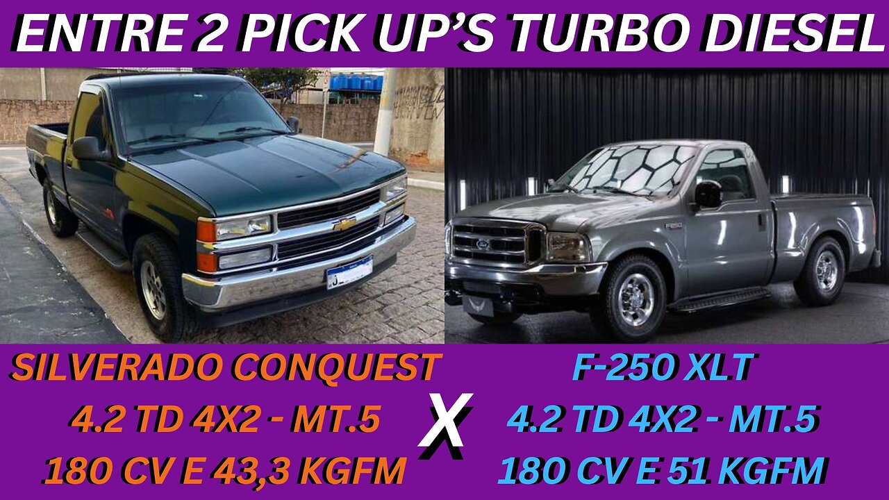 ENTRE 2 CARROS - CHEVROLET SILVERADO X FORD F-250 - COMPLETAS E COM MOTORES A DIESEL MWM