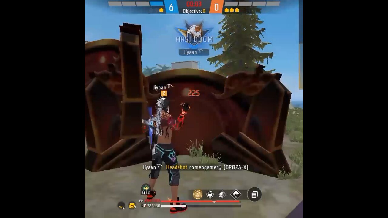 only groza headshot in freefire game 👑👑