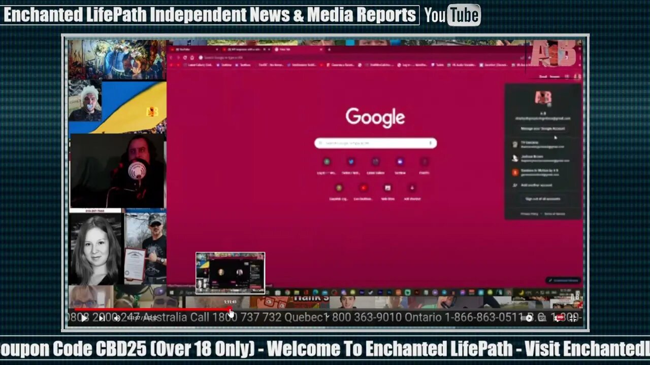 Why Has @A Balance Got A @Jodisue Brown Google Account? - Shown During BombShell Live Stream Slip