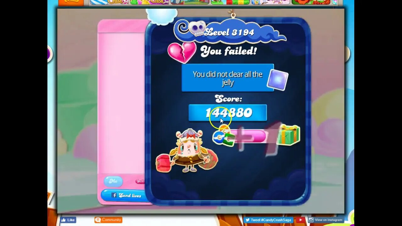 Candy Crush Level 3194 Talkthrough, 22 Moves 0 Boosters