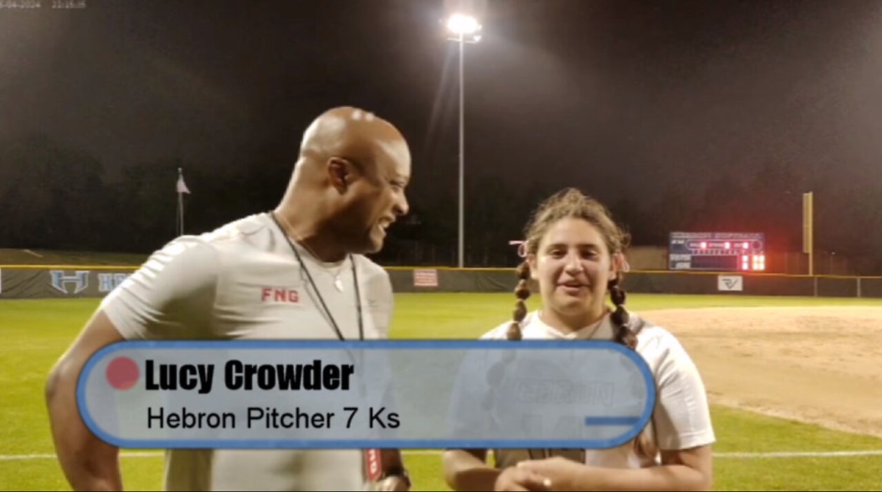 Hebron Pitcher Lucy Crowder after 2-0 Win Over Plano East