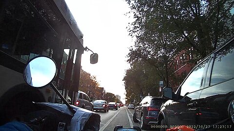 Bad driver driving on the bike lane